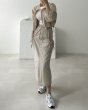 画像8: Women's Zip-up ribbon short jacket + long skirt  set up  ジップアップリボンショートジャケット+ロングスカートセットアップ (8)