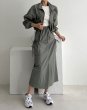 画像6: Women's Zip-up ribbon short jacket + long skirt  set up  ジップアップリボンショートジャケット+ロングスカートセットアップ (6)
