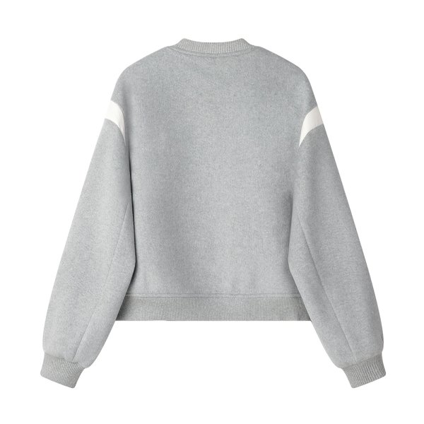 画像2: Women's Stylish grey stadium jumper jacket blouson　スタイリッシュグレースタジアムジャンパー ジャケットブルゾン (2)