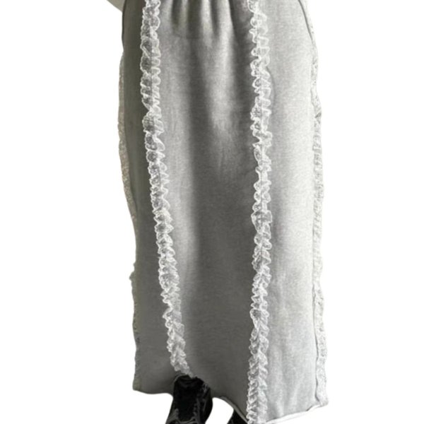 画像8: Women's Mid-length lace sweat skirt　レース付きミドル丈スエットスカート (8)