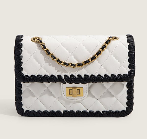 画像8: Quilted Leather Chain Tote Shoulder Crossbody Bag　ユニセックスキルティングレザーチェーントートショルダークロスボディーバッグ (8)