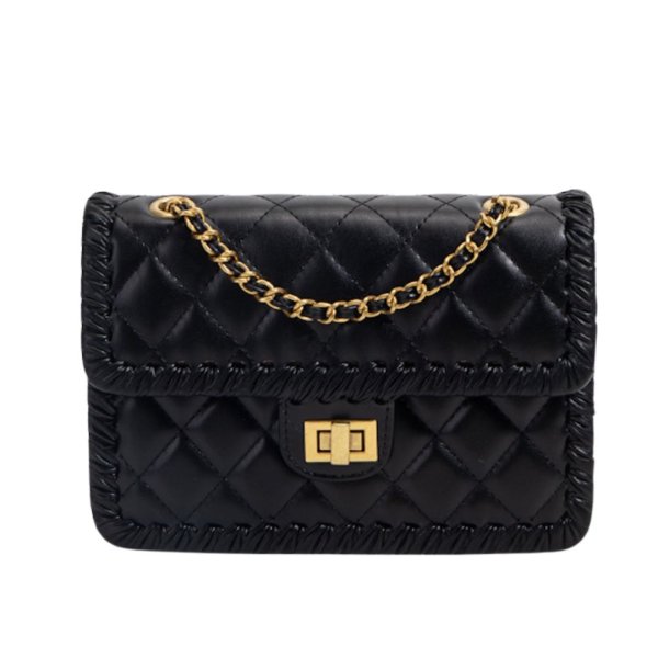 画像2: Quilted Leather Chain Tote Shoulder Crossbody Bag　ユニセックスキルティングレザーチェーントートショルダークロスボディーバッグ (2)