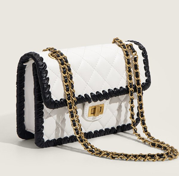 画像5: Quilted Leather Chain Tote Shoulder Crossbody Bag　ユニセックスキルティングレザーチェーントートショルダークロスボディーバッグ (5)