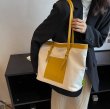 画像11: Large capacity canvas and leather tote shoulder bag　男女兼用ユニセックスラージキャパシティキャンバス＆レザーショルダー トートバッグ通勤通学ショッピング (11)