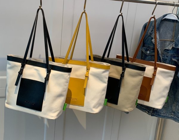 画像5: Large capacity canvas and leather tote shoulder bag　男女兼用ユニセックスラージキャパシティキャンバス＆レザーショルダー トートバッグ通勤通学ショッピング (5)