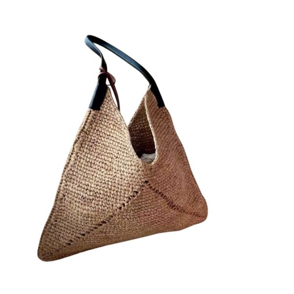 画像9: Triangle woven basket tote bag shoulder bag　男女兼用ユニセックストライアングラ編み込みかご籠トートバッグ (9)