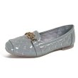 画像1: Flat quilted patent leather slip-on pumps shoes   　フラットキルティングエナメルスリッポンパンプスシューズ (1)