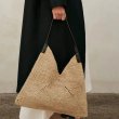 画像3: Triangle woven basket tote bag shoulder bag　男女兼用ユニセックストライアングラ編み込みかご籠トートバッグ (3)