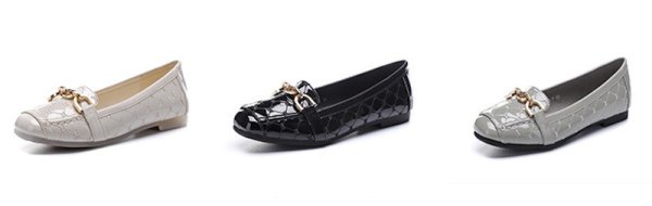 画像5: Flat quilted patent leather slip-on pumps shoes   　フラットキルティングエナメルスリッポンパンプスシューズ (5)