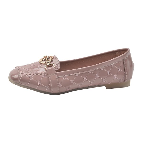画像3: Flat quilted patent leather slip-on pumps shoes   　フラットキルティングエナメルスリッポンパンプスシューズ (3)