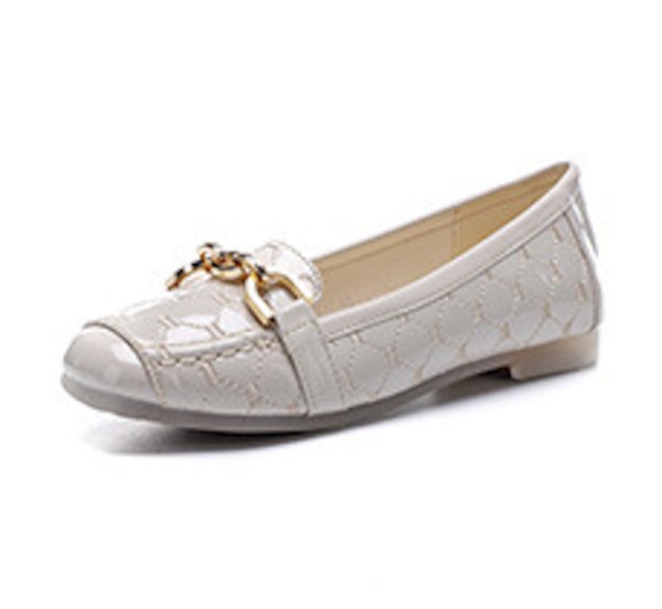 画像4: Flat quilted patent leather slip-on pumps shoes   　フラットキルティングエナメルスリッポンパンプスシューズ (4)