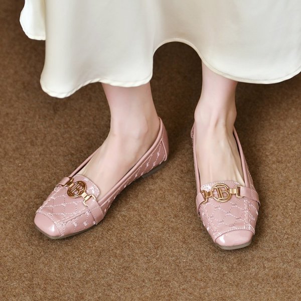 画像7: Flat quilted patent leather slip-on pumps shoes   　フラットキルティングエナメルスリッポンパンプスシューズ (7)
