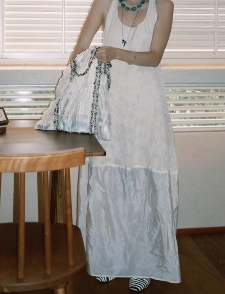 画像5: Flower ribbon texture tencel milk large capacity portable tote shoulder eco shopping bag　フラワーリボンテクスチャテンセルポータブルトートショルダーエコショッピングバッグ (5)