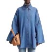 画像1: Women's Drop shoulder wide sleeve double pocket denim jacket　ドロップショルダワイドスリーブ ダブルポケット デニムジャケットコート (1)