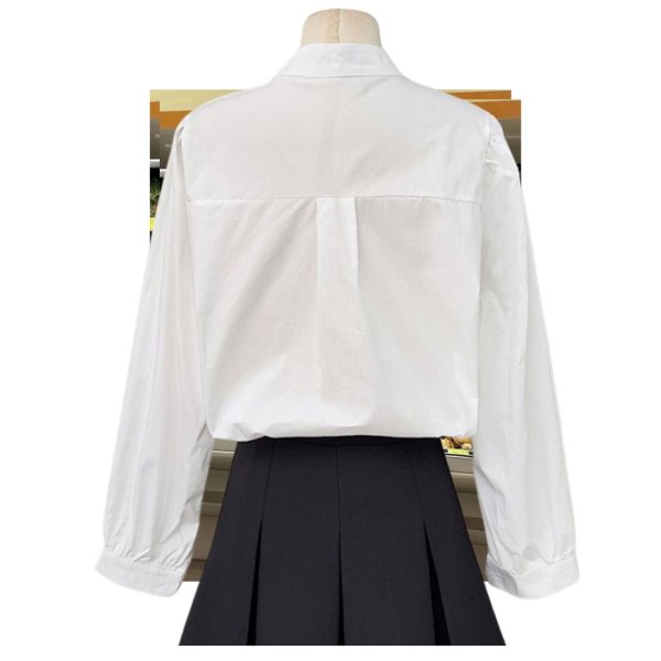 画像6: 3 Piece Ribbon Bow Long Sleeve Blouse shirt　3リボンボウ付き長袖ブラウス　シャツ (6)