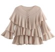 画像1: Layered Embellished Sweater　レイヤードフリルラウンドネックセーターニット (1)