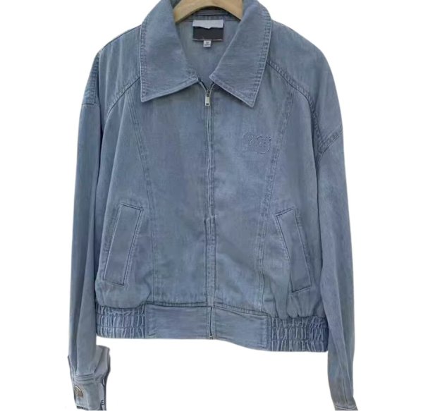 画像3: Women's Washed denim zip-up basic jacket 　ウォッシュデニムジップアップベーシック デニムジャケットGジャンコート (3)