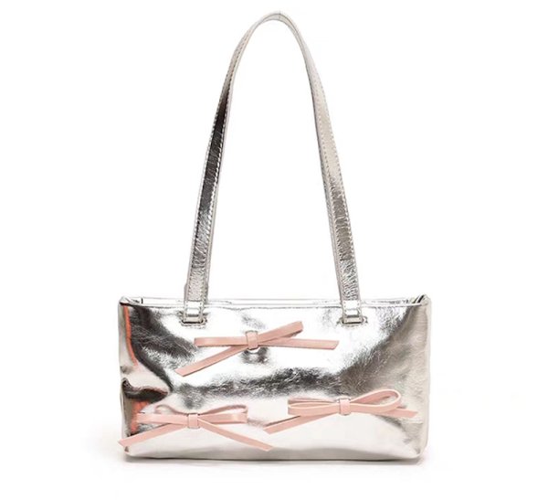 画像2: Ribbon Point Underarm Tote Shoulder Bag　 リボンポイントアンダーアームトートショルダーバッグ (2)