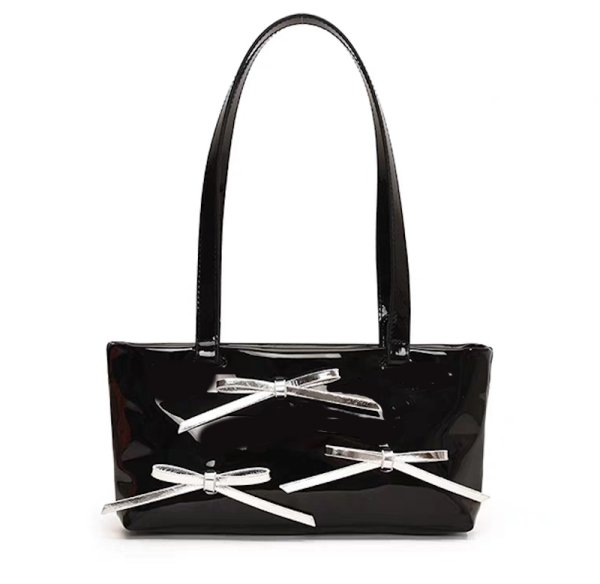 画像1: Ribbon Point Underarm Tote Shoulder Bag　 リボンポイントアンダーアームトートショルダーバッグ (1)