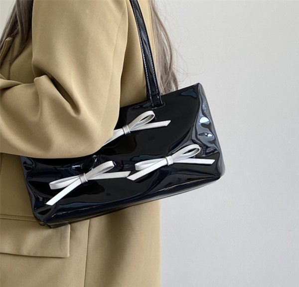 画像3: Ribbon Point Underarm Tote Shoulder Bag　 リボンポイントアンダーアームトートショルダーバッグ (3)