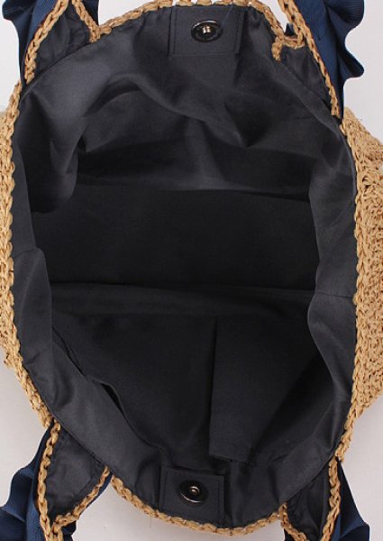 画像6: Pearl Gathered Handle BasketTote  Bag　 パール付きギャザーハンドル籠かごトートショルダーバッグ (6)