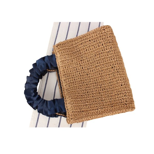 画像4: Pearl Gathered Handle BasketTote  Bag　 パール付きギャザーハンドル籠かごトートショルダーバッグ (4)