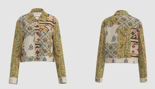 画像3: Women's French Retro Stitch Random Pattern Jacquard Jacket　フレンチ レトロステッチ ランダムパターン ジャカードジャケットジャケットショートコート (3)