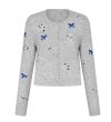 画像1: Ribbon embroidered knit cardigan　リボン刺繍カーディガンニット (1)