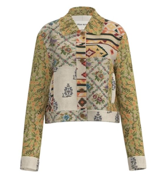 画像1: Women's French Retro Stitch Random Pattern Jacquard Jacket　フレンチ レトロステッチ ランダムパターン ジャカードジャケットジャケットショートコート (1)