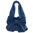 画像1: Denim big ribbon tote shoulder bag　 デニムビッグリボントートショルダーバッグ (1)