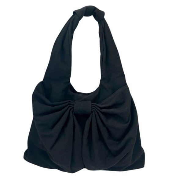 画像2: Denim big ribbon tote shoulder bag　 デニムビッグリボントートショルダーバッグ (2)