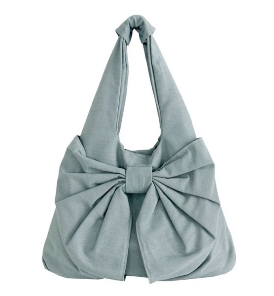 画像4: Denim big ribbon tote shoulder bag　 デニムビッグリボントートショルダーバッグ (4)