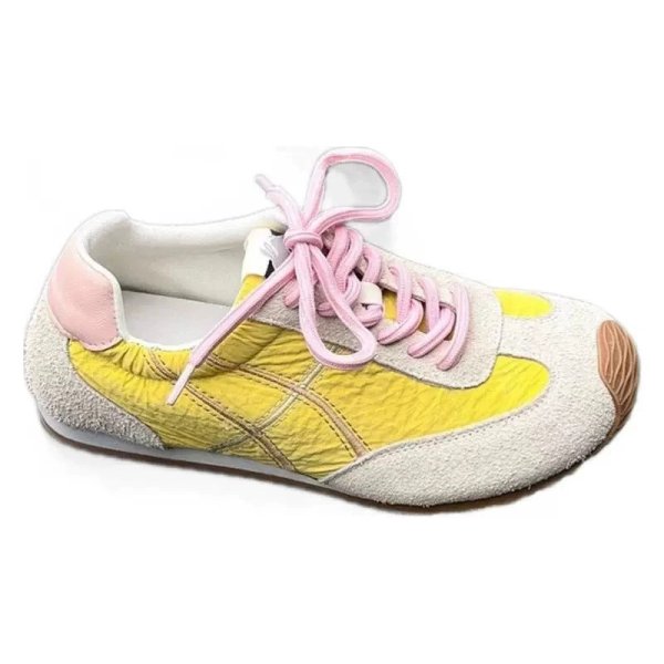 画像2: In-heel leather sweet color leather lace-up sneakers　キャンディーカラーインヒールレザーレースアップスニーカースリッポン (2)