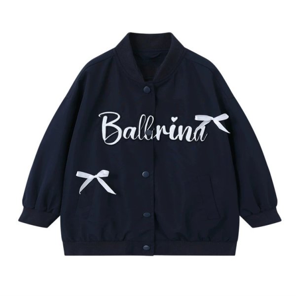 画像2: Women's Alphabet logo and ribbon stadium jumper jacket　アルファベットロゴ＆リボンスタジアムジャンパージャケットMA1ジャケット (2)