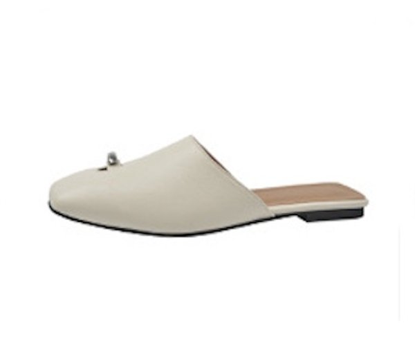 画像4: Flat Leather Ring Mule Sandal Loafers pumps shoes   　フラットレザーリングミュールサンダルローファーパンプスシューズ (4)