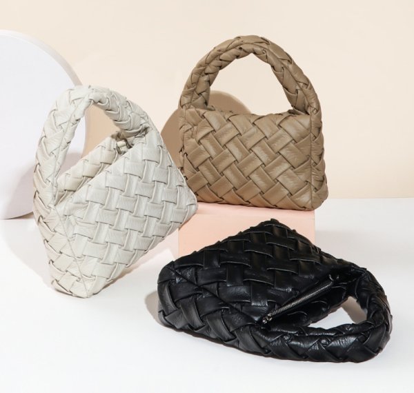 画像13: Leather Braided Small Tote Shoulder Crossbody  underarm bag　レザー編み込みスモールトートショルダークロスボディーアンダーアームバッグ (13)