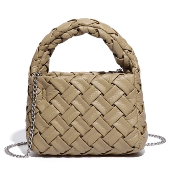 画像7: Leather Braided Small Tote Shoulder Crossbody  underarm bag　レザー編み込みスモールトートショルダークロスボディーアンダーアームバッグ (7)