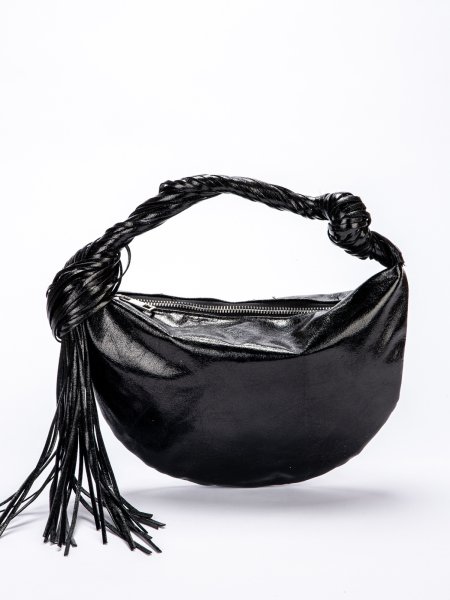 画像2: Tassel half-moon leather tote shoulder underarm bag　タッセルハーフムーン半月型レザートートショルダーアンダーアームバッグ (2)