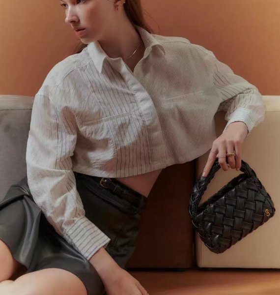 画像9: Leather Braided Small Tote Shoulder Crossbody  underarm bag　レザー編み込みスモールトートショルダークロスボディーアンダーアームバッグ (9)