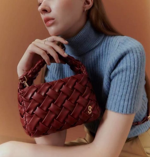 画像8: Leather Braided Small Tote Shoulder Crossbody  underarm bag　レザー編み込みスモールトートショルダークロスボディーアンダーアームバッグ (8)