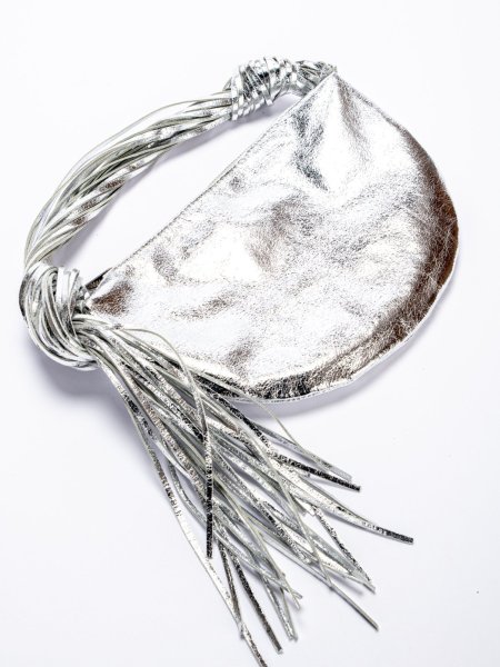 画像5: Tassel half-moon leather tote shoulder underarm bag　タッセルハーフムーン半月型レザートートショルダーアンダーアームバッグ (5)