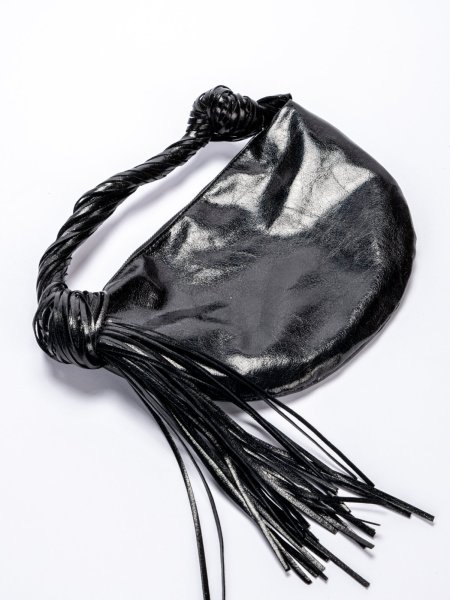 画像3: Tassel half-moon leather tote shoulder underarm bag　タッセルハーフムーン半月型レザートートショルダーアンダーアームバッグ (3)