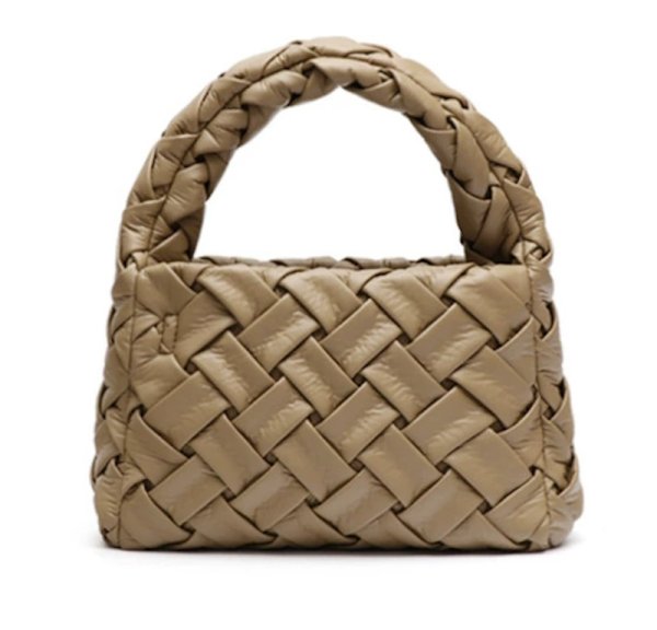 画像4: Leather Braided Small Tote Shoulder Crossbody  underarm bag　レザー編み込みスモールトートショルダークロスボディーアンダーアームバッグ (4)