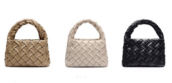 画像10: Leather Braided Small Tote Shoulder Crossbody  underarm bag　レザー編み込みスモールトートショルダークロスボディーアンダーアームバッグ (10)