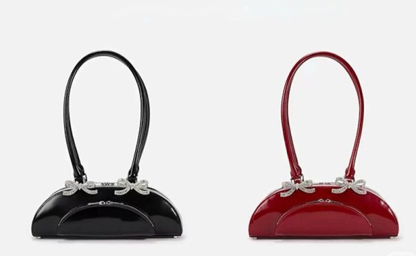 画像4: Bow Diamond Tote Shoulder Underarm Bag　ボウダイヤモンドトートショルダーアンダーアームバッグ (4)