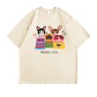 画像4: Cats print T-shirt　ユニセックスキャット猫カラフルラウンドネック半袖Tシャツ (4)