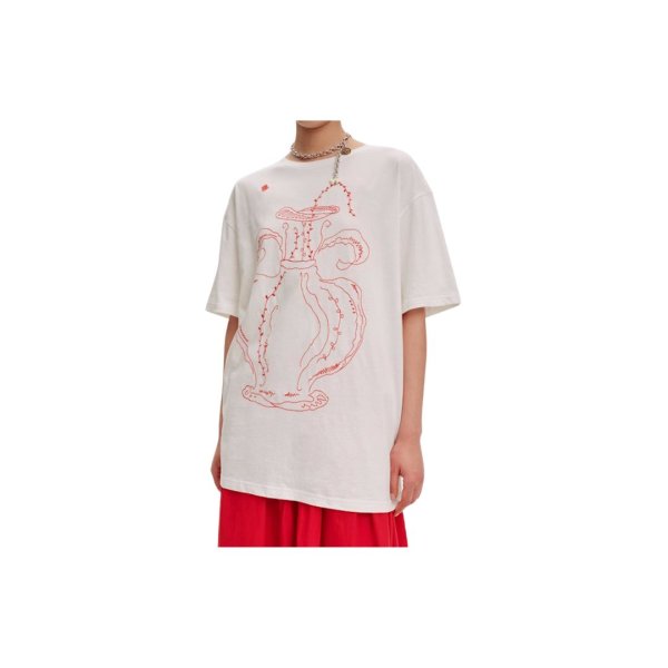 画像6: Unisex Vase Embroidery T-shirt　ユニセックス花瓶刺繍ラウンドネック半袖Tシャツ (6)