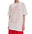 画像1: Unisex Vase Embroidery T-shirt　ユニセックス花瓶刺繍ラウンドネック半袖Tシャツ (1)
