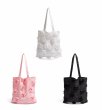 画像1: 3D Flower Camellia Tote Shoulder Canvas Bag　3Dカメリア付きトートショルダーキャンバスバッグ (1)