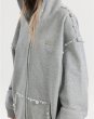 画像7: Irregular Pearl Hooded Sweater Loose Cardigan Jacket　イレギュラーパール付きフーディスウェットジャケット (7)